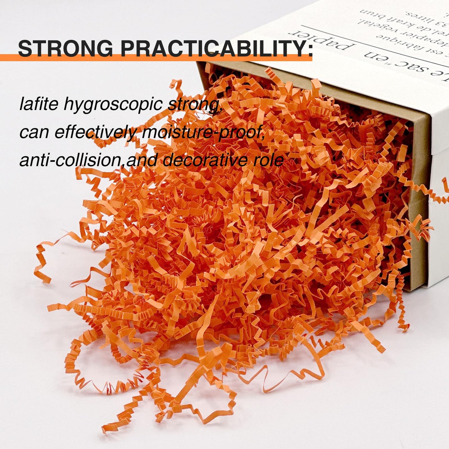 Corlcol Orange and Red Crinkle Cut Shredded Paper (1 LB)