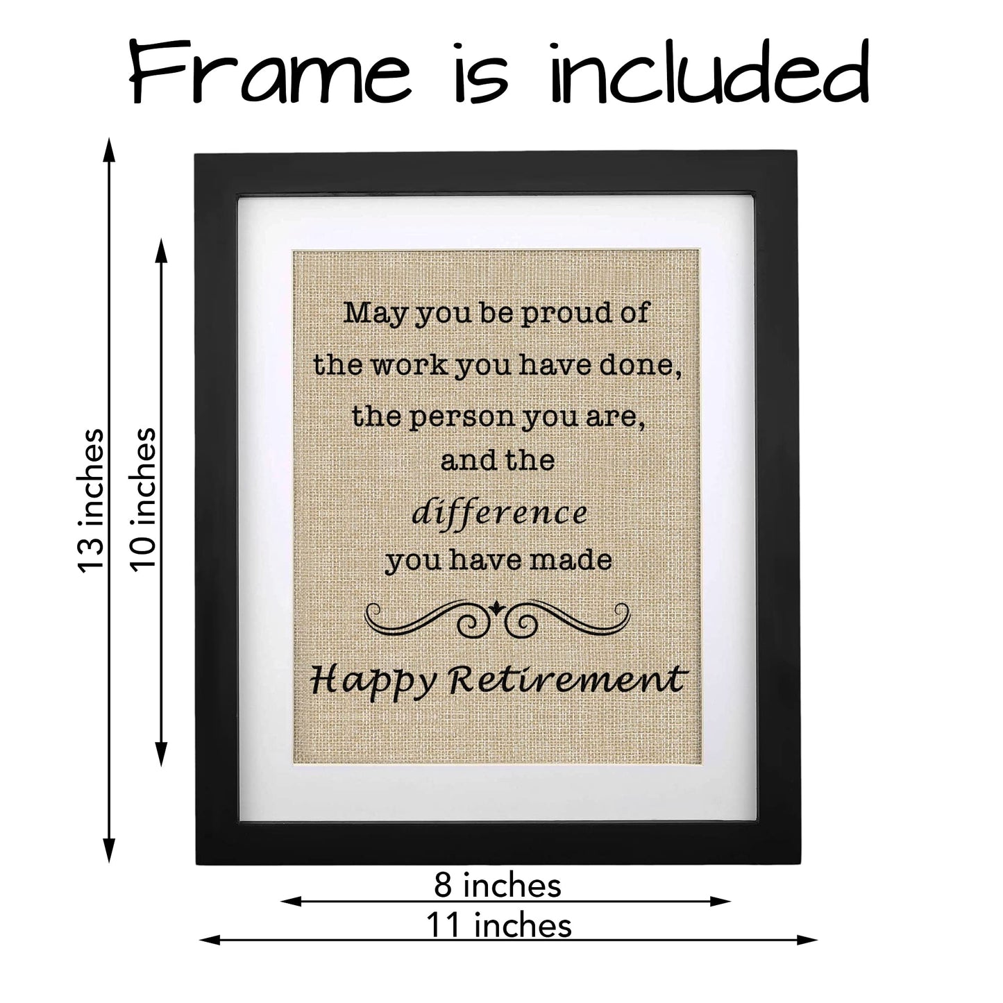 RETIREMENT: Happy Retirement Framed Burlap Print