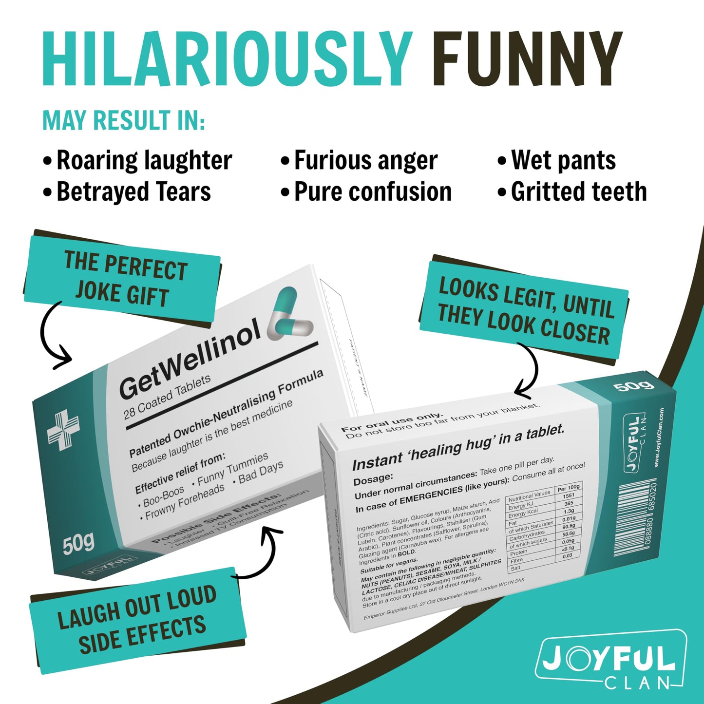 GET WELL: Funny Joke Pill Box with Edible Candy