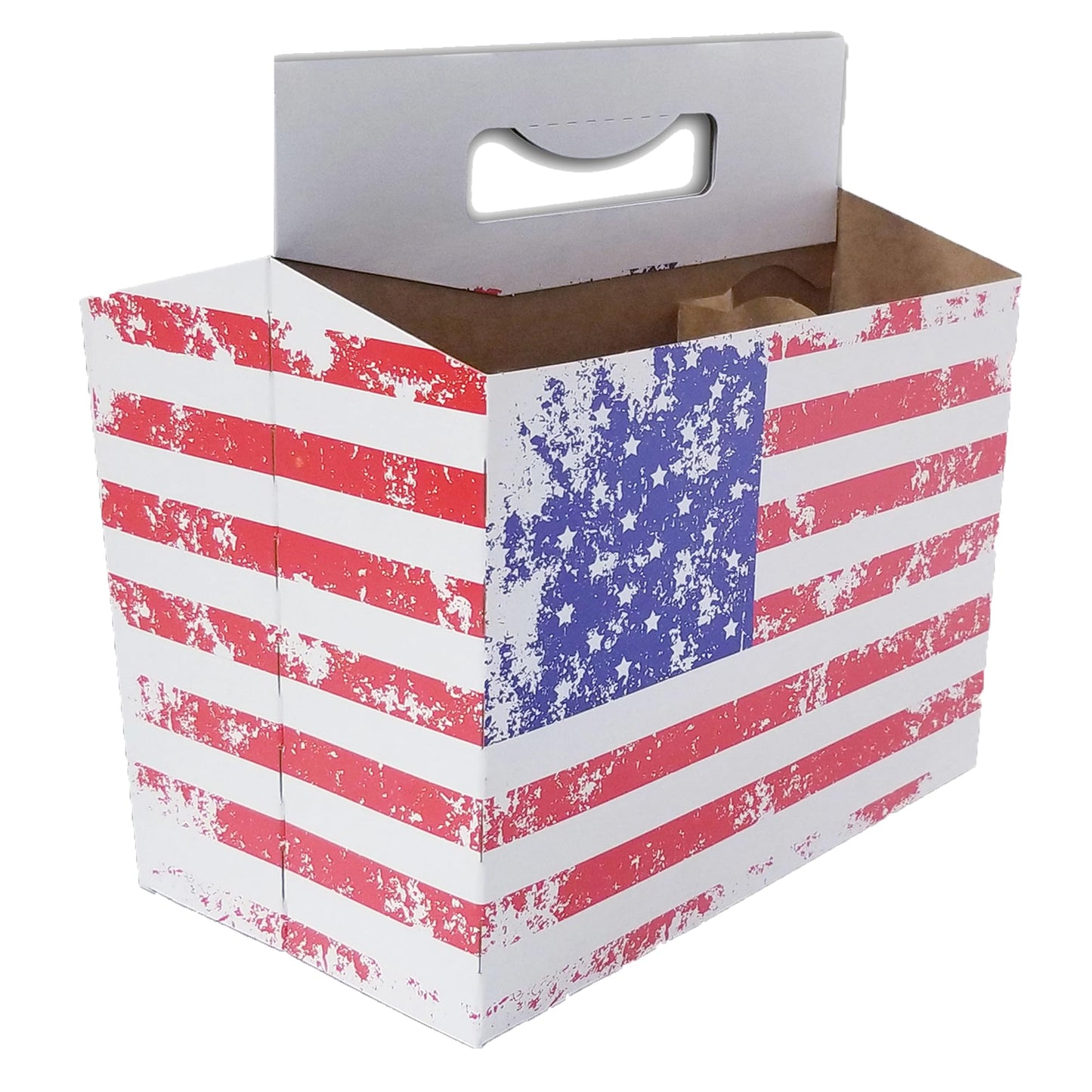 ICE N COLD American Flag 6 Pack Cardboard Carrier (12 Count)