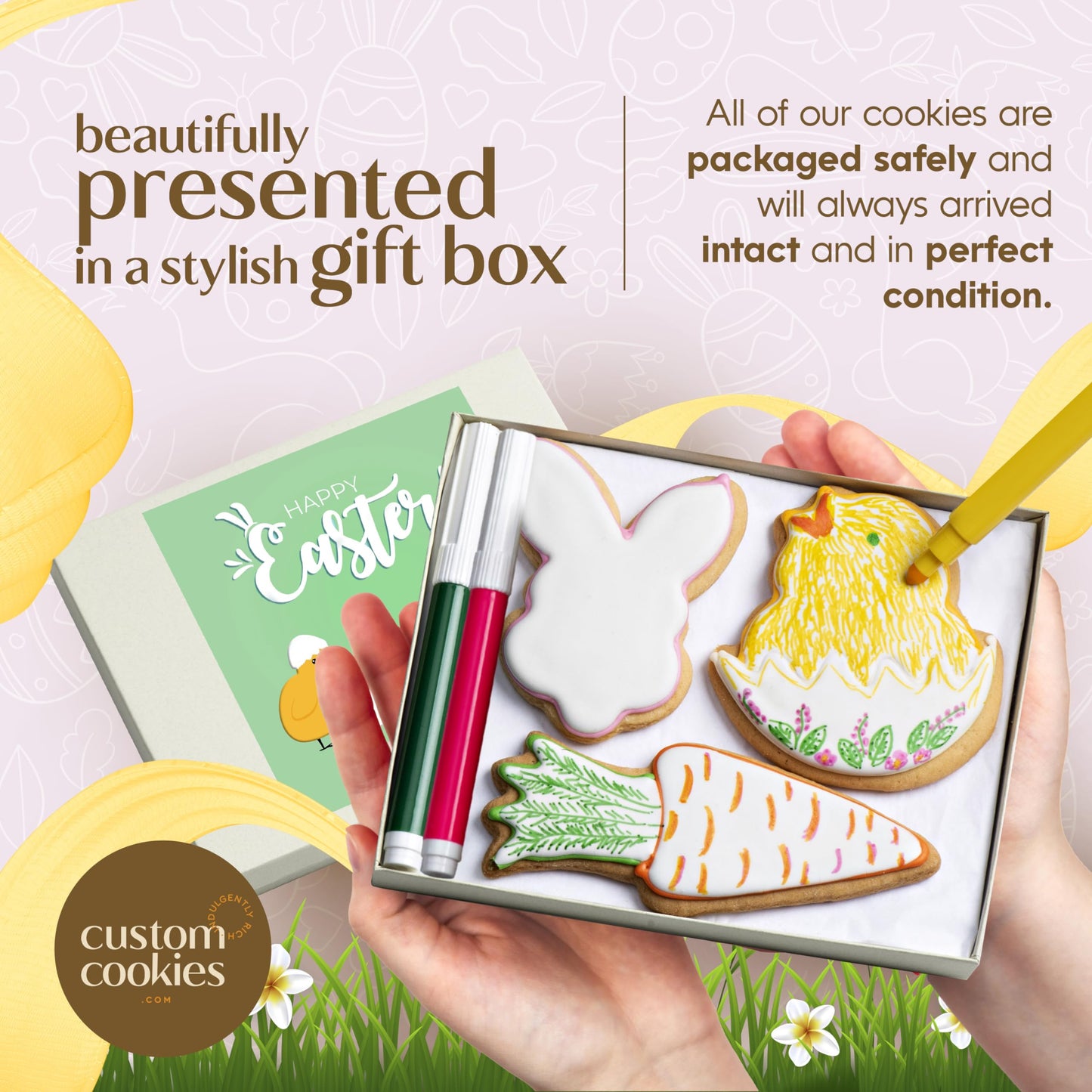 EASTER: Happy Easter Gourmet Sugar Cookie Decorating Kit