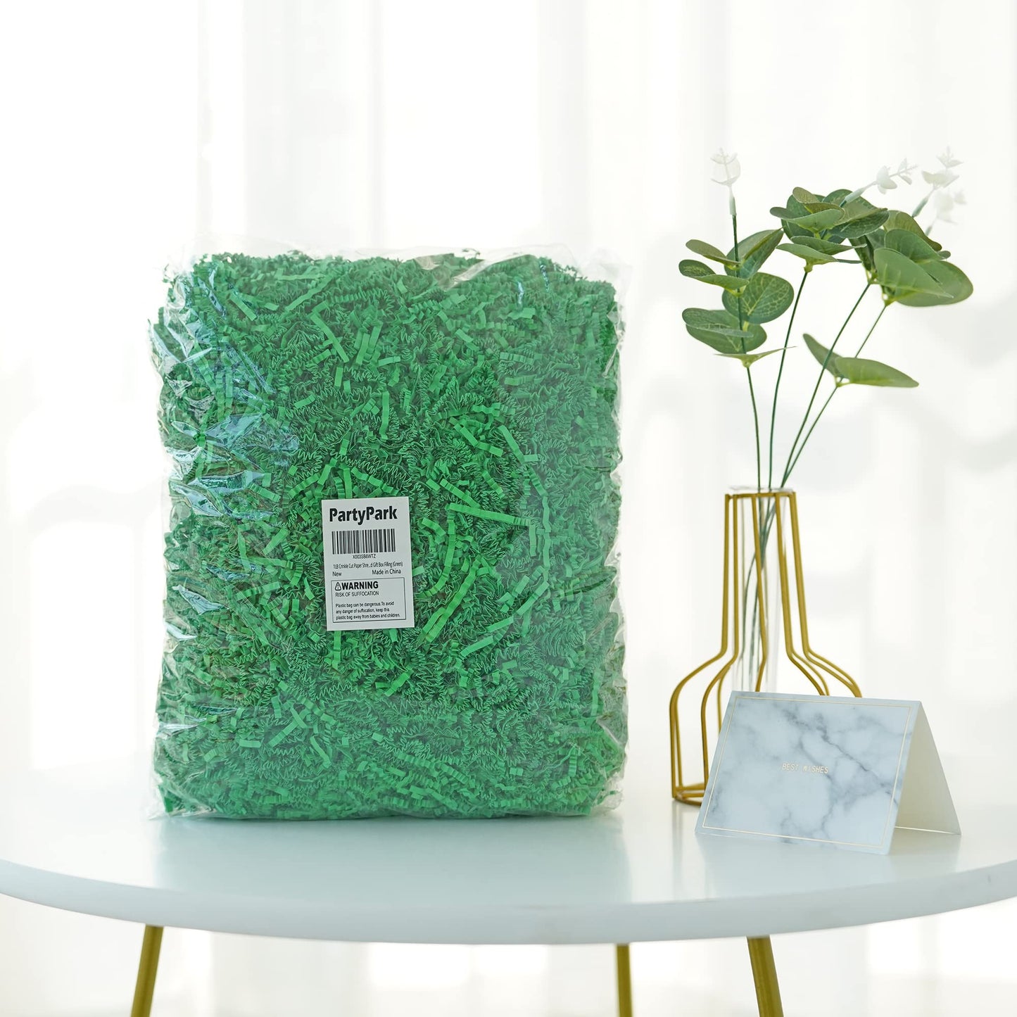 Bobobag Green Crinkle Cut Paper Shred Filler (1 LB)