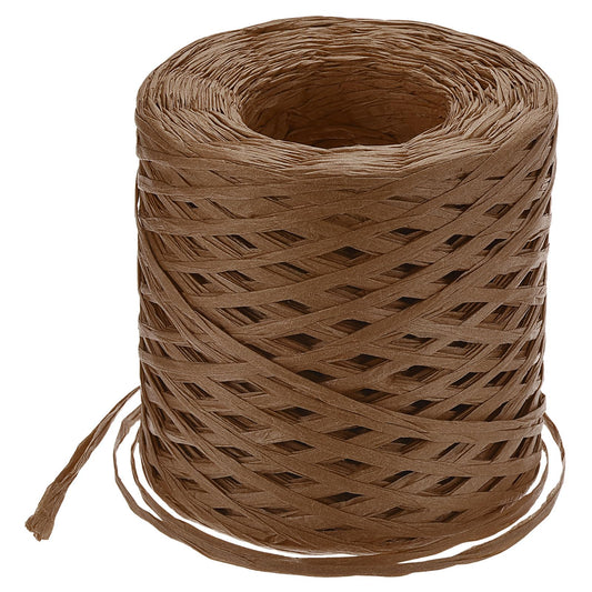 uxcell Raffia Paper Craft Ribbon, 1/4 Inch 218 Yards Raffia Twine String Packing Paper Twine for Christmas Wrapping DIY Craft, Brown