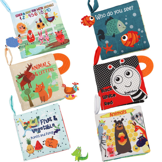 NEW BABY: Touch and Feel Cloth Crinkle Books for Babies (6 Books)