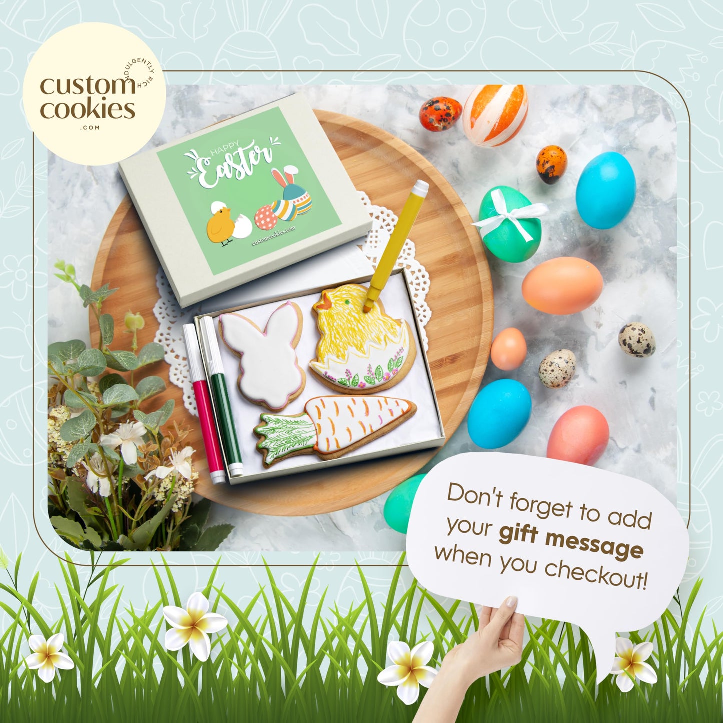 EASTER: Happy Easter Gourmet Sugar Cookie Decorating Kit