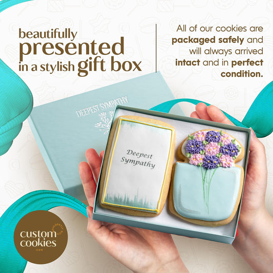 SYMPATHY: Gourmet Hand Decorated Vanilla Sugar Cookie Gift Basket
