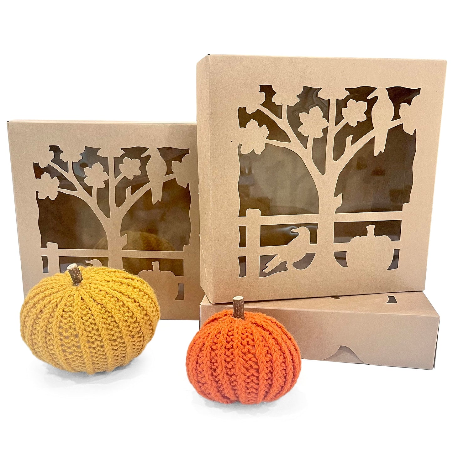 Fall Kraft Pie Boxes with Window, 10" x 10" x 2" (10 Count)