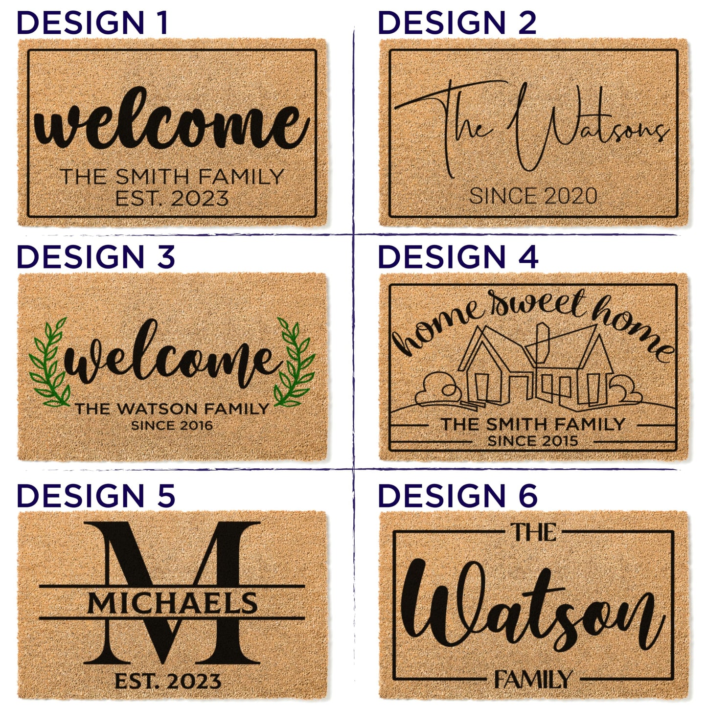 WEDDING: Personalized Welcome Doormat With Name and Wedding Year