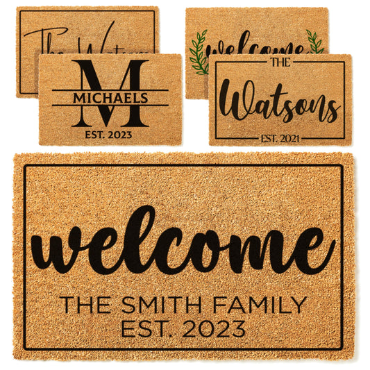 WEDDING: Personalized Welcome Doormat With Name and Wedding Year