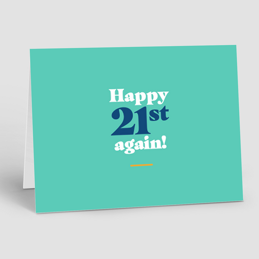 BIRTHDAY:  Happy 21st Again (10 Personalized Cards)