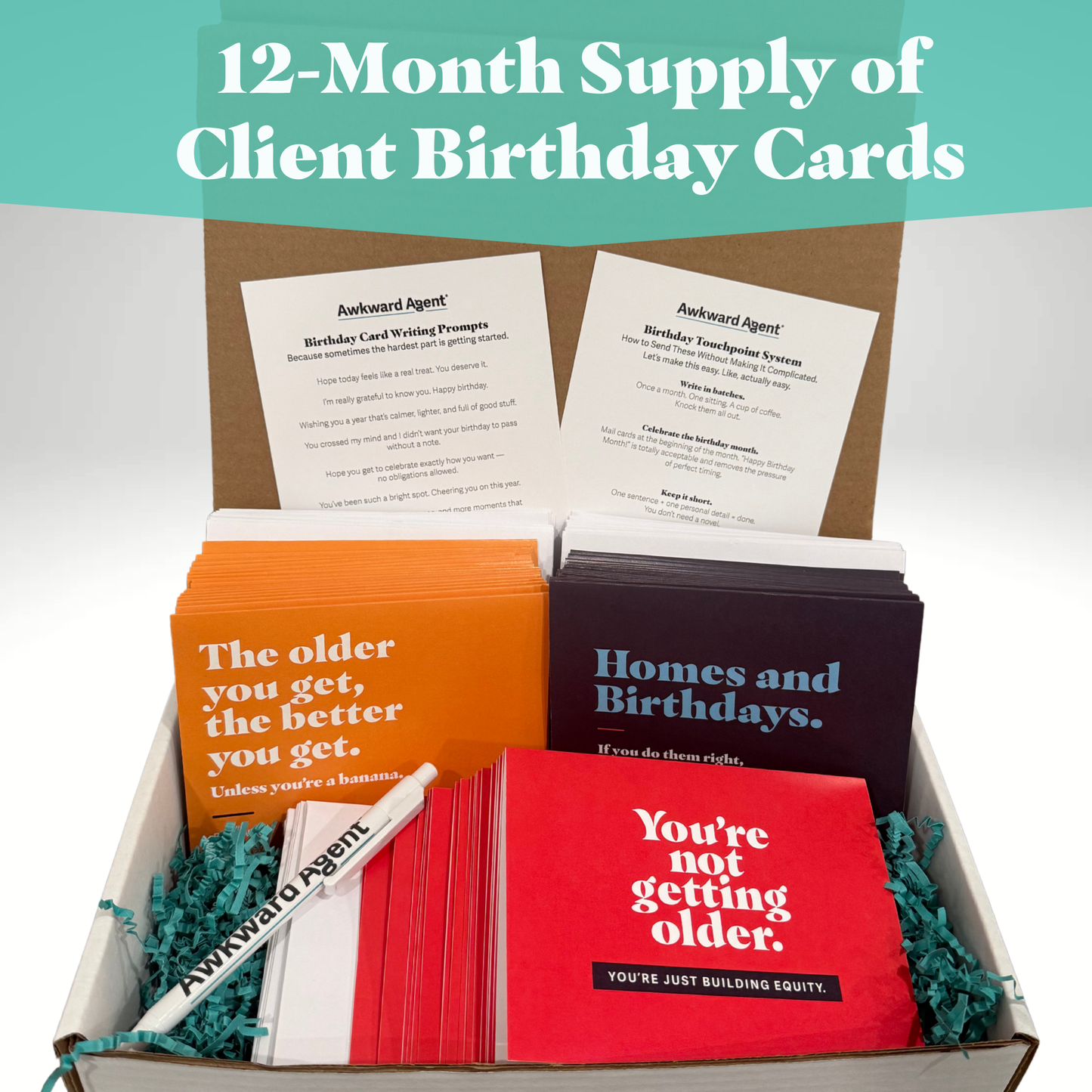 Birthday Note Card Bundle (12 Month Supply)