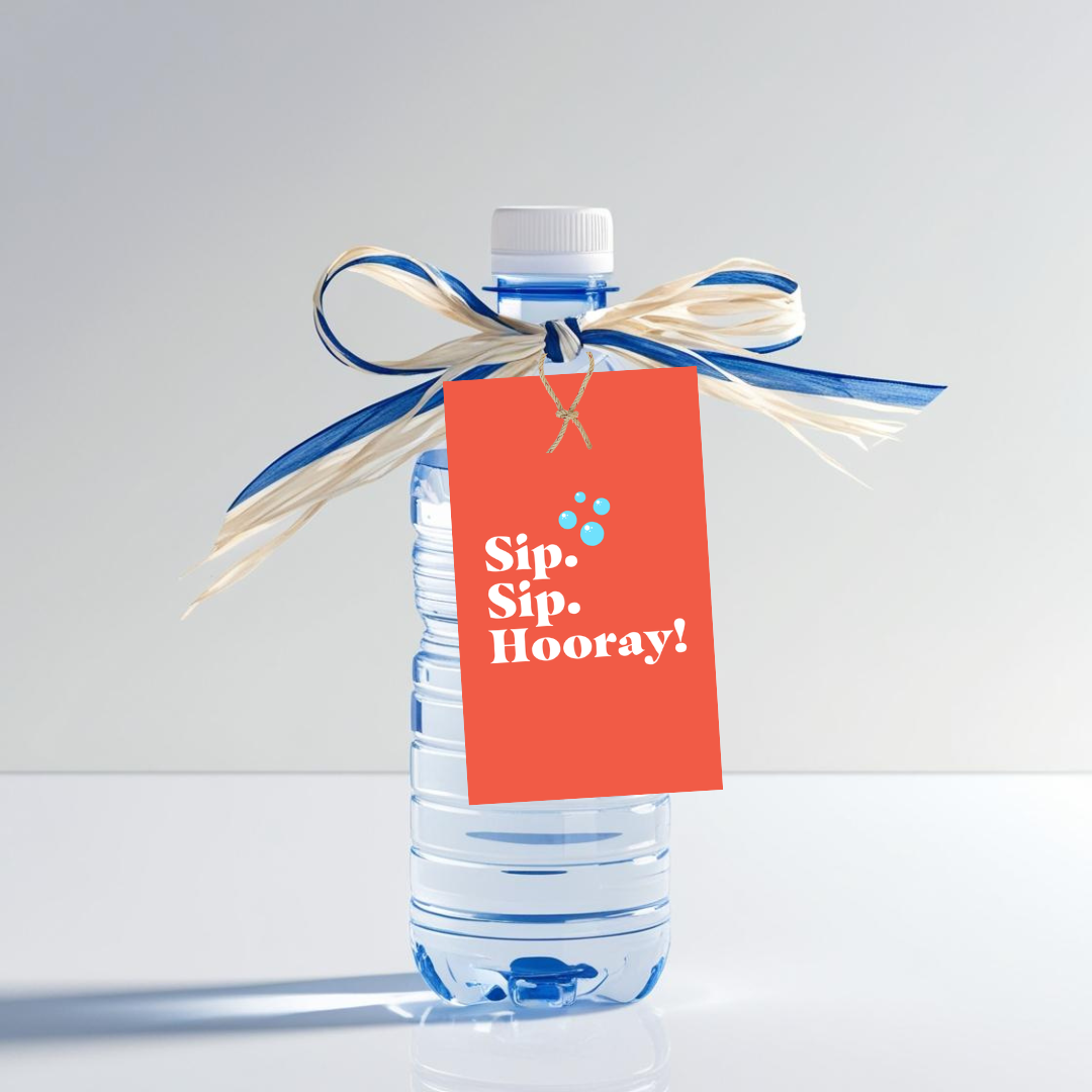 OPEN HOUSE: Bottle Water (10 Personalized Tags)