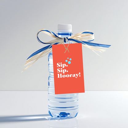 Open House Beverage Tags - Bottle Water (Pack of 20)