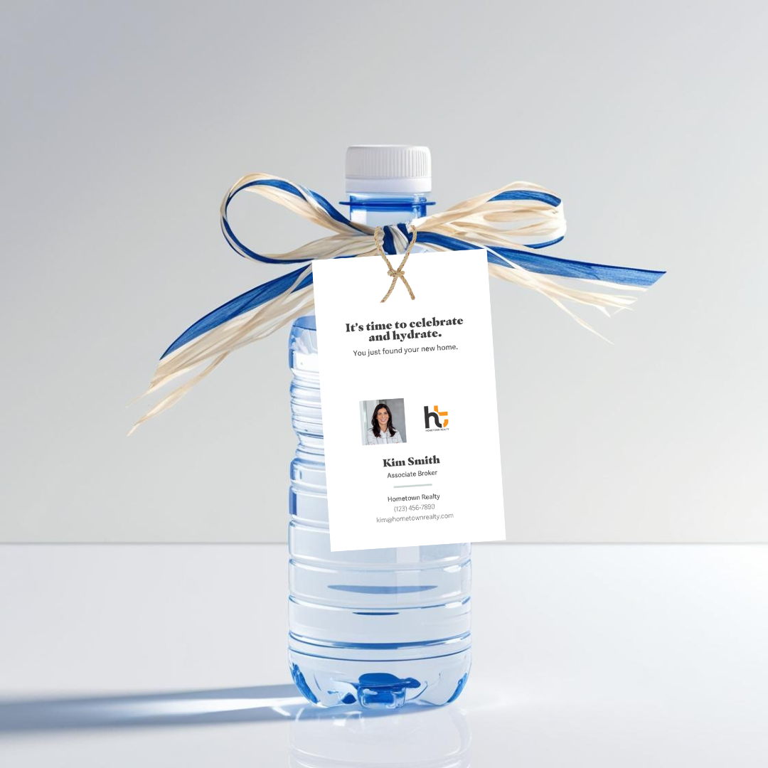 OPEN HOUSE: Bottle Water (10 Personalized Tags)