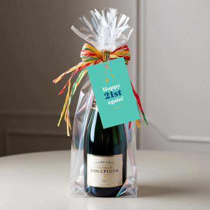 Birthday Pop By Tags - Champagne (Pack of 20)