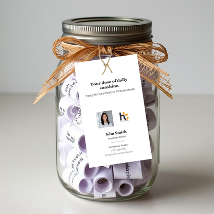 National Day Pop By Tags - October National Positive Attitude Month (Pack of 20)