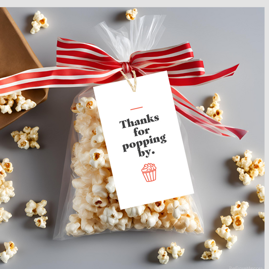 OPEN HOUSE: Popcorn (10 Personalized Tags)