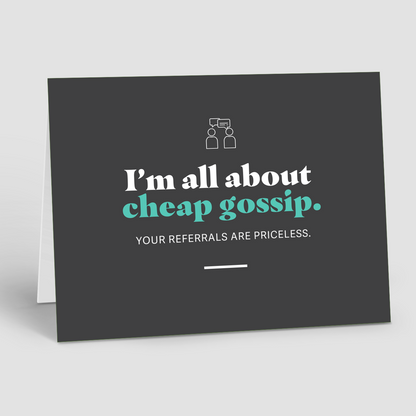 Referral Thank You Notecards – I’m All About Cheap Gossip (Pack of 10)