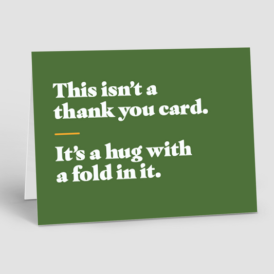 THANK YOU: Hug With a Fold (10 Personalized Cards)